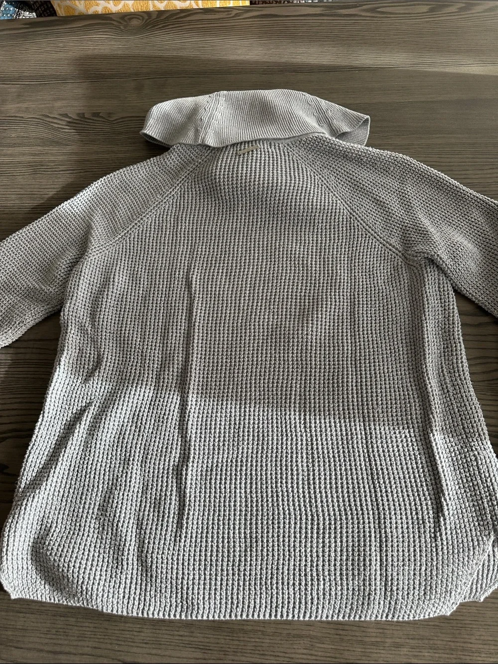Michael Kors Light Gray Waffle Knit Cowl Neck Sweater